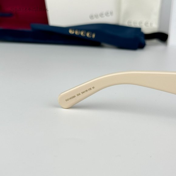 Gucci Men Sunglasses Ivory Brown Rectangle GG1403SK 004 BRAND NEW - Picture 4 of 10